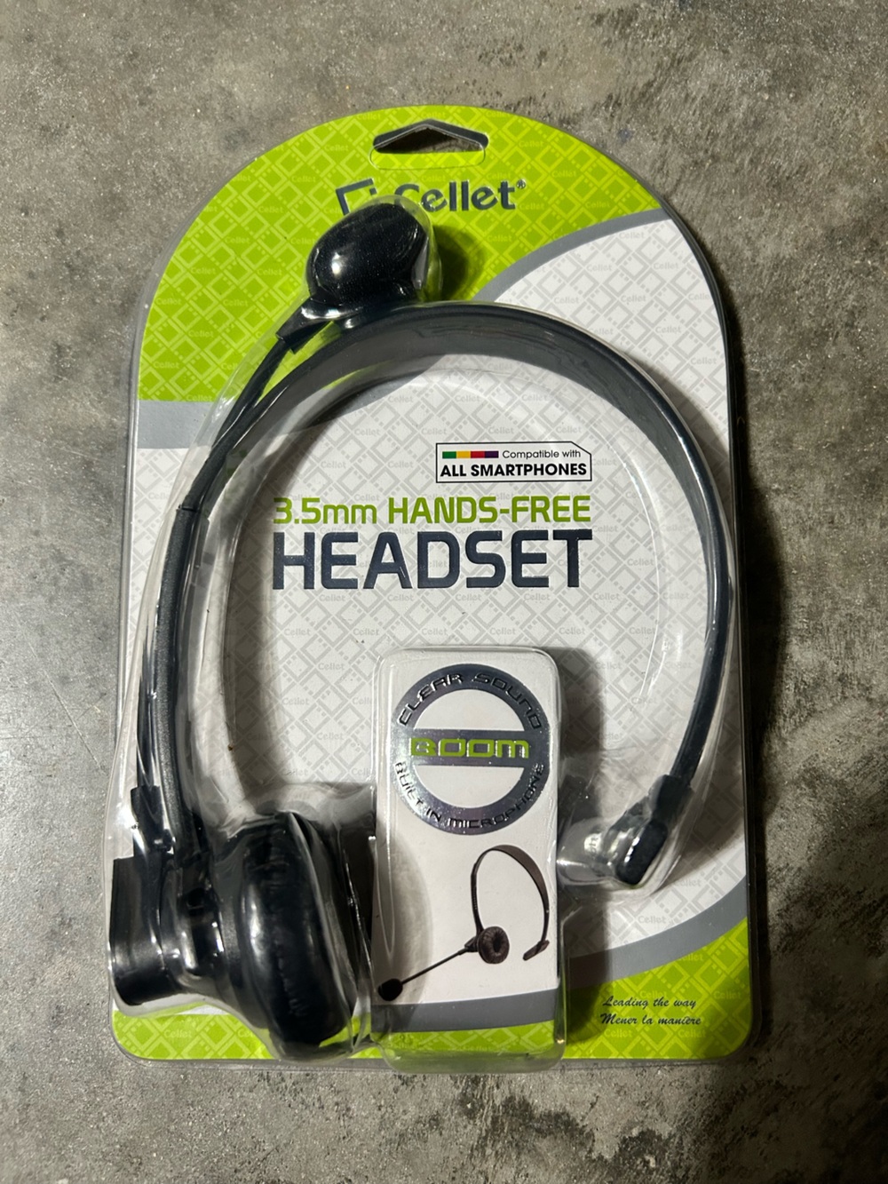 Celllet 3.5mm Hands-Free Headset with Boom Microphone – New Sealed